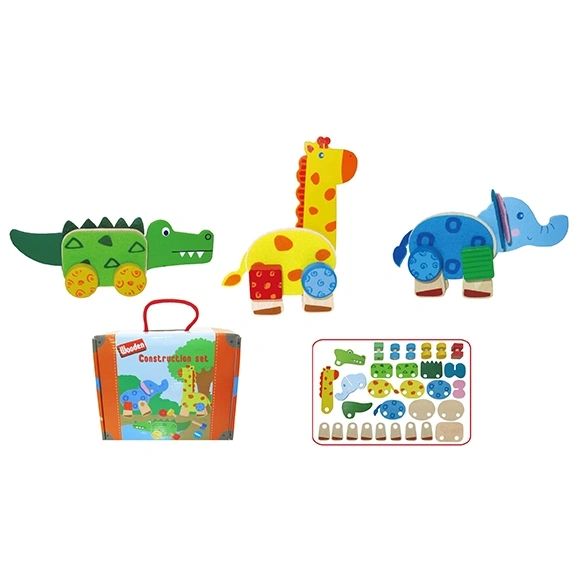 Wooden Construction Kit Jungle Animal Set